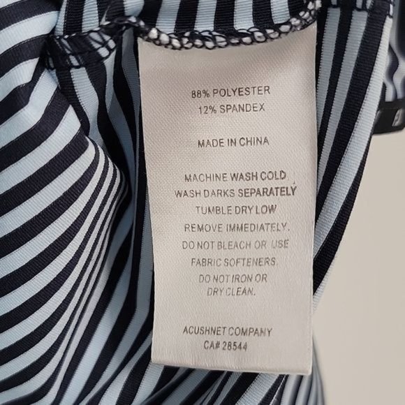 FootJoy Men's Large Blue Striped Polo Shirt - Picture 5 of 7